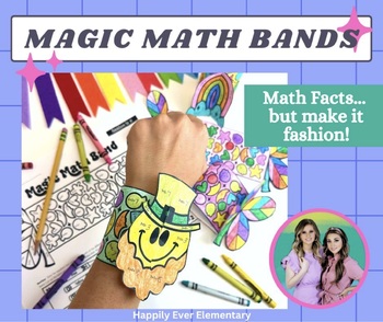 Preview of Magic Math Bands | St. Patrick's Day Math Fact Practice | Paper Bracelets