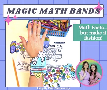 Preview of Magic Math Bands | Summer Fun Math Fact Practice | Paper Bracelets