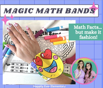 Preview of Magic Math Bands | Valentine's Day Math Fact Bracelets | February
