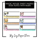 Magic Mouse Sweet Pastels Desk Plates/Name Tags with Ruler