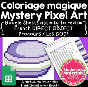 Preview of Magic Pixel Art / Coloriage magique: French COD / Direct Object Pronouns Review