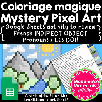 Preview of Magic Pixel Art / Coloriage magique: French COI / Indirect Object Pronoun Review