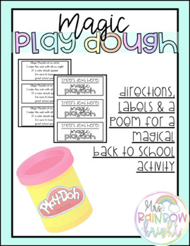 Preview of Magic Play Dough Labels & Poem