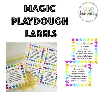 Preview of Magic Playdough Poem Labels