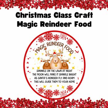 Magic Reindeer Food - Class Craft Bag Tag by RMIDesigns | TPT