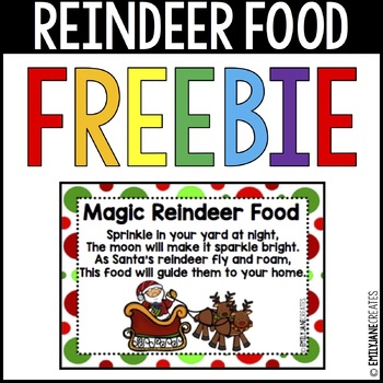 Magic Reindeer Food FREEBIE by COACHING LITTLE MINDS | TPT