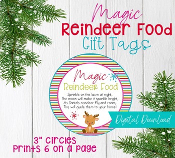 Magic Reindeer Food Gift Tags, Christmas Gift Tags for Students by ...