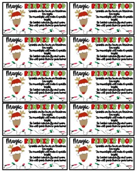 Magic Reindeer Food Labels by Kirby's Kindergarten | TPT