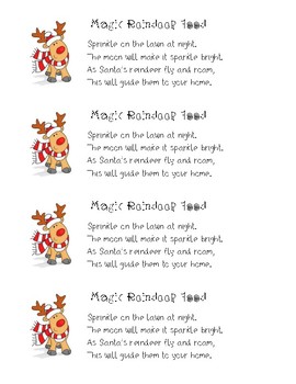 Magic Reindeer Food Poem by Simple Additions | Teachers Pay Teachers