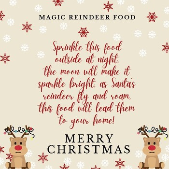 Magic Reindeer Food Tag by SimplyRissa Designs | TPT