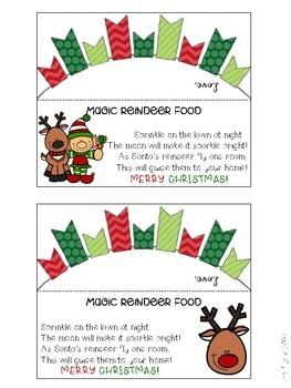 Magic Reindeer Food Tags | Christmas Gifts for Your Students by Kim Tighe