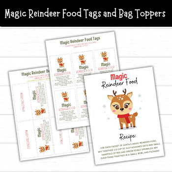 Magic Reindeer Food Tags and Bag Toppers by Cute Printables 4 Kids