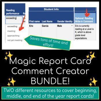 Preview of Magic Report Card Comment Creator BUNDLE | Multiple Subject