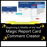 Magic Report Card Comment Creator | Beginning & Middle of 