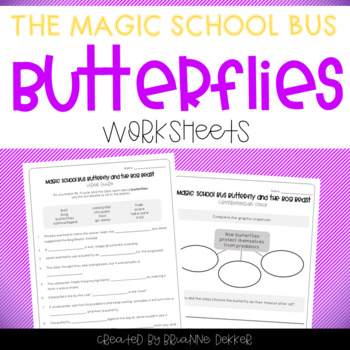 Preview of Magic School Bus Butterfly and the Bog Beast - Butterflies Worksheets