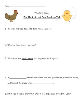 Preview of Magic School Bus "Cracks a Yolk" - Chicken Life Cycle