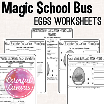 Preview of Magic School Bus Cracks a Yolk | Eggs Worksheet Video Guide