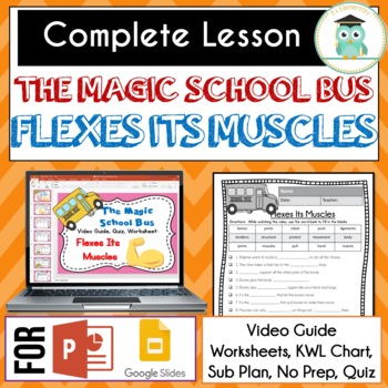 Preview of Magic School Bus FLEXES ITS MUSCLES Video Guide, Sub Plan, Worksheets, Lesson