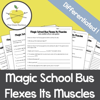 Preview of Magic School Bus Flexes Its Muscles Video Worksheets + Bonus Activities