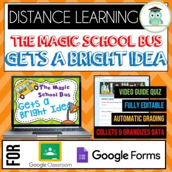 Preview of Magic School Bus GETS A BRIGHT IDEA Quiz Google Classroom Distance Learning 