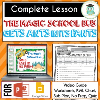 Preview of Magic School Bus GETS ANTS IN ITS PANTS Video Guide, Sub Plan, Worksheets Lesson