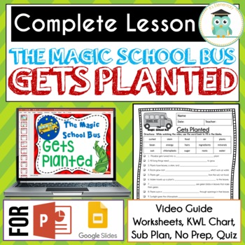 Preview of Magic School Bus GETS PLANTED Video Guide, Sub Plan, Worksheets, PHOTOSYNTHESIS
