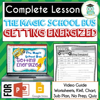 Preview of Magic School Bus GETTING ENERGIZED Video Guide, Sub Plan, Worksheets (ENERGY)