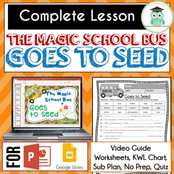 Preview of Magic School Bus GOES TO SEED Video Guide, Sub Plan, Worksheets, Lesson