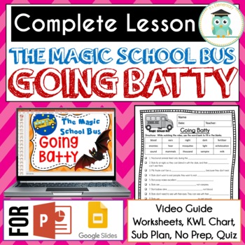 Preview of Magic School Bus GOING BATTY Video Guide, Sub Plan, Worksheets, Lesson