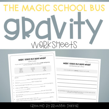 Preview of Magic School Bus Gain Weight - Gravity Worksheets