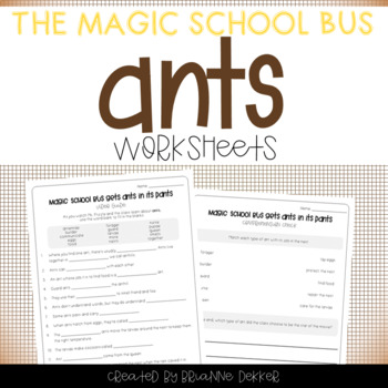 Preview of Magic School Bus Gets Ants in Its Pants - Ants Worksheets