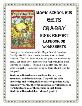 Preview of Magic School Bus Gets Crabby Lapbook or Worksheets
