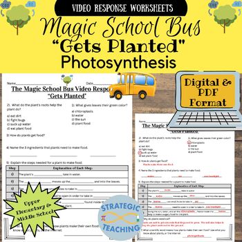 Preview of Magic School Bus: "Gets Planted"- Photosynthesis- Video Response
