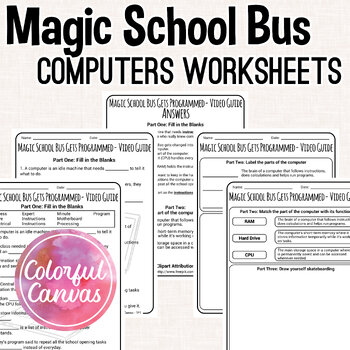Preview of Magic School Bus Gets Programmed | Computers Worksheet Video Guide