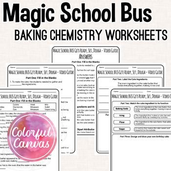 Preview of Magic School Bus Gets Ready, Set, Dough | Baking Chemistry Worksheet Video Guide