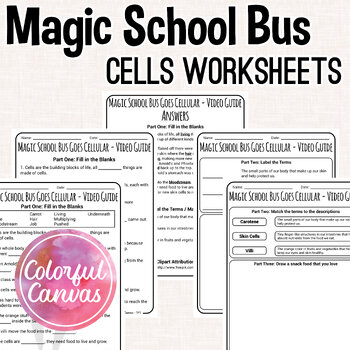 Preview of Magic School Bus Goes Cellular | Cells Worksheet Video Guide