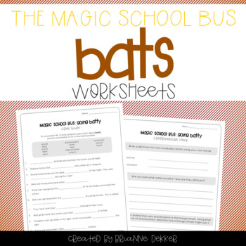 Preview of Magic School Bus Going Batty - Bats Worksheets
