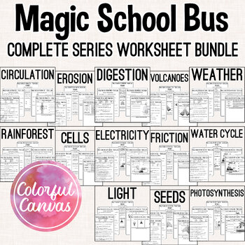 Preview of Magic School Bus 52 Episode COMPLETE SERIES BUNDLE | Worksheet Video Guides