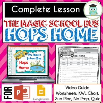 Preview of Magic School Bus HOPS HOME Video Guide, Sub Plan, No Prep Lesson HABITATS