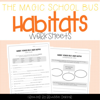 Preview of Magic School Bus Hops Home - Habitats Worksheets
