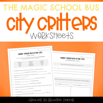 Preview of Magic School Bus In the City - City Critters Worksheets