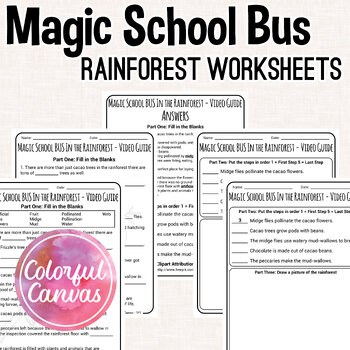 Preview of Magic School Bus In the Rainforest | Rainforest Ecosystem Worksheet Video Guide