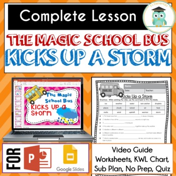 Preview of Magic School Bus KICKS UP A STORM  Video Guide, Sub Plan, Worksheets, Lesson