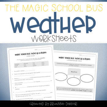 Preview of Magic School Bus Kicks Up a Storm - Weather Worksheets