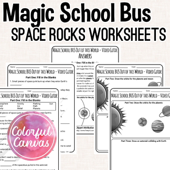 Preview of Magic School Bus Out of this World | Asteroids and Comets Worksheet Video Guide