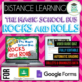 Preview of Magic School Bus ROCKS AND ROLLS Quiz Google Classroom Forms Distance Learning 