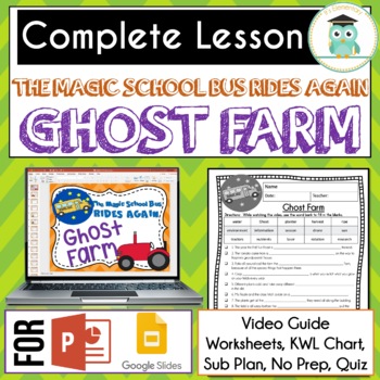 Preview of Magic School Bus Rides Again GHOST FARM Video Guide, Worksheets HARVESTING