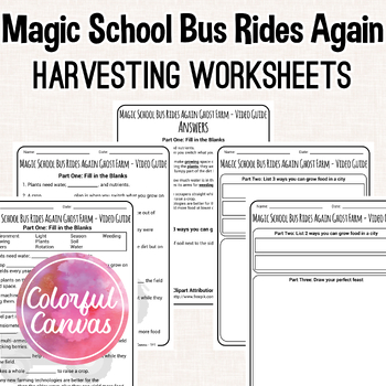 Preview of Magic School Bus Rides Again Ghost Farm | Harvesting Worksheet Video Guide