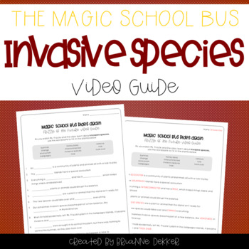 Preview of Magic School Bus Rides Again - Invasive Species Worksheets