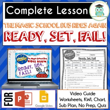 Preview of Magic School Bus Rides Again READY, SET, FAIL Video Guide Worksheets ENGINEERING